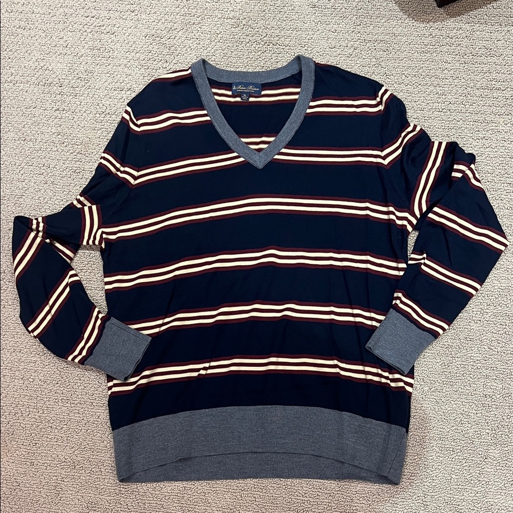 Men's Brooks Brothers Striped V-Neck Sweater
